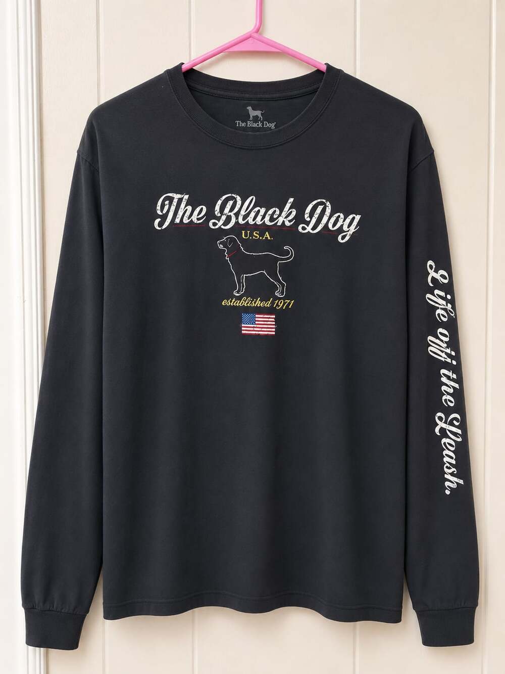 The Black Dog USA Established 1971 Long Sleeve Graphic T-Shirt Medium